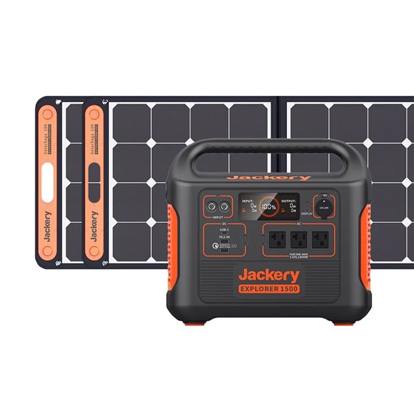 Générateur solaire Jackery 1500 et 2 panneaux solaires SolarSaga de 100W
