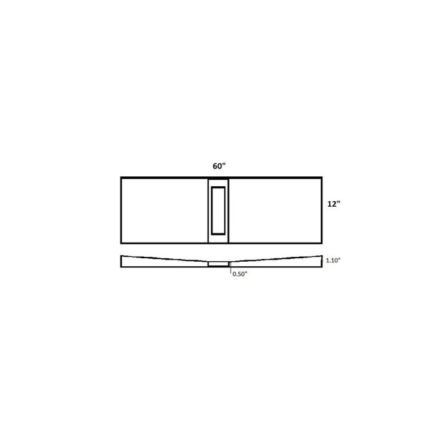 Extension de receveur de douche linéaire collée avec membrane AlinO 12 x 60 po pour sortie de drain centrale