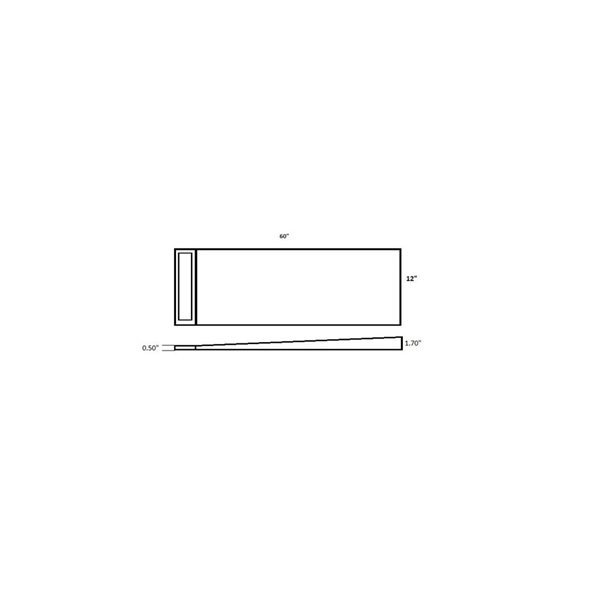 AlinO 12 x 60-in Linear Shower Tray Extension Bonded with Membrane for Wall/End Drain Outlet