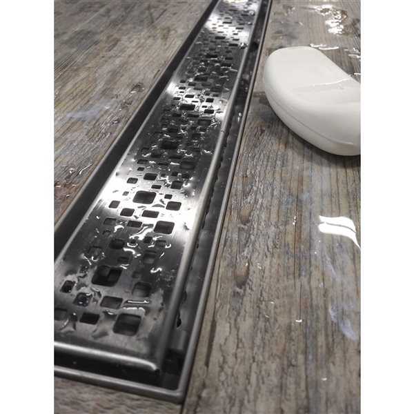 AlinO 54-in Nickel Stainlesss Steel Grate/Tile Insert Linear Shower Drain