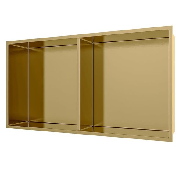 AlinO 12 x 24-in Matte Gold Stainless Steel Shower Niche