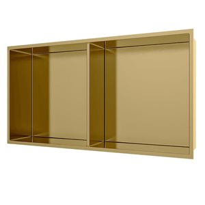 AlinO 12 x 24-in Matte Gold Stainless Steel Shower Niche