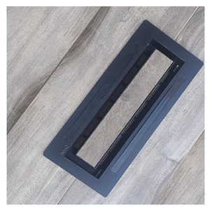 Évent de plancher noir réglable en hauteur AlinO 3 x 10 po / 4 x 10 po avec grille design et insert de sol 2/paquet