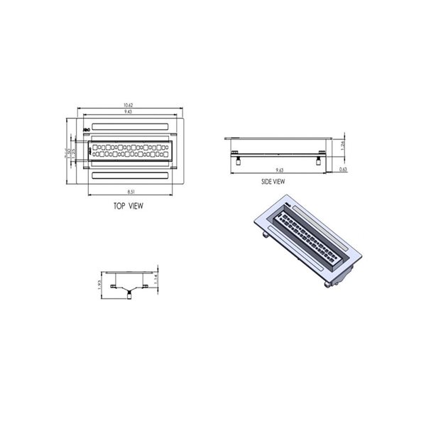 Évent de sol transparent réglable en hauteur 3 x 10 po / 4 x 10 po avec grille design et insert de sol ALinO 2/paquet