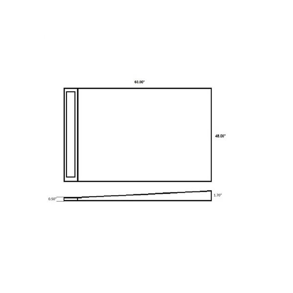 Ensemble de douche linéaire sans drain pour sortie de drain murale/d'extrémité AlinO 48 x 60 po