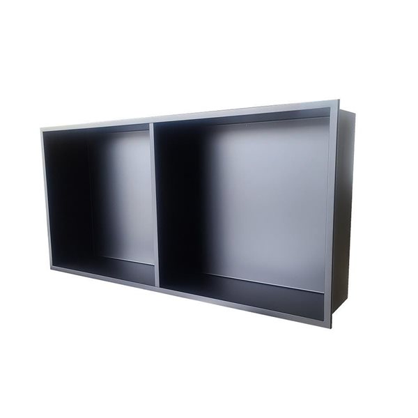 AlinO 12 x 24-in Brushed Black Stainless Steel Shower Niche