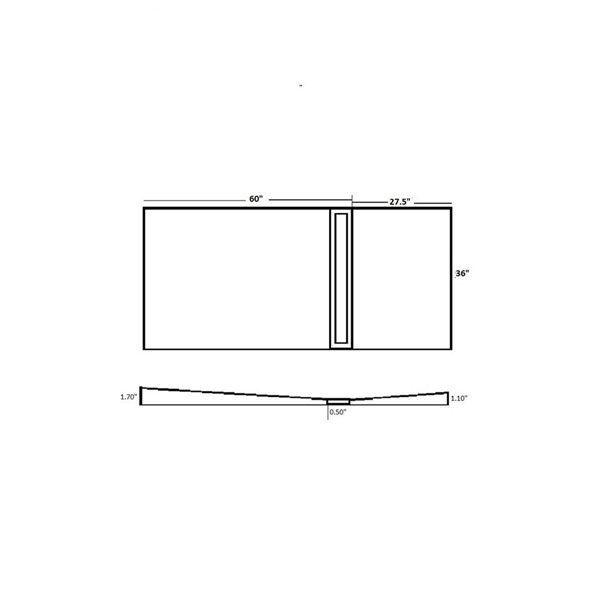 Receveur de douche linéaire collé avec membrane pour sortie de drain décalée AlinO 36 x 60 po / 36 x 87,5 po