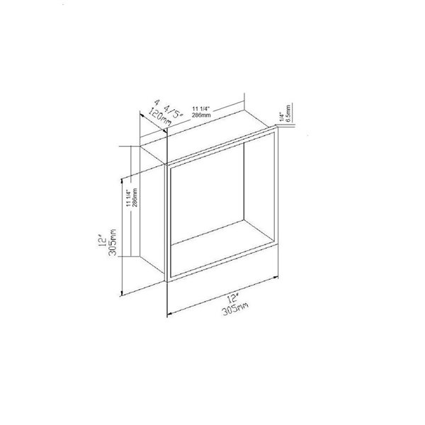 Niche de douche AlinO en acier inoxydable noir brossé 12 x 12 po