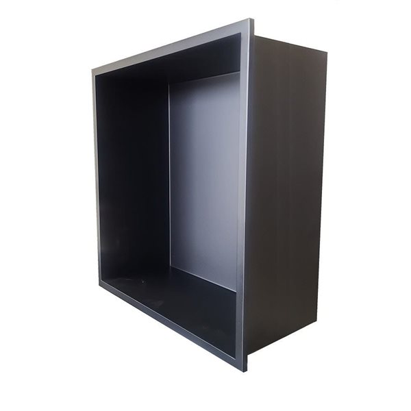 AlinO 12 x 12-in Brushed Black Stainless Steel Shower Niche