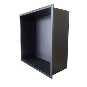 Niche de douche AlinO en acier inoxydable noir brossé 12 x 12 po