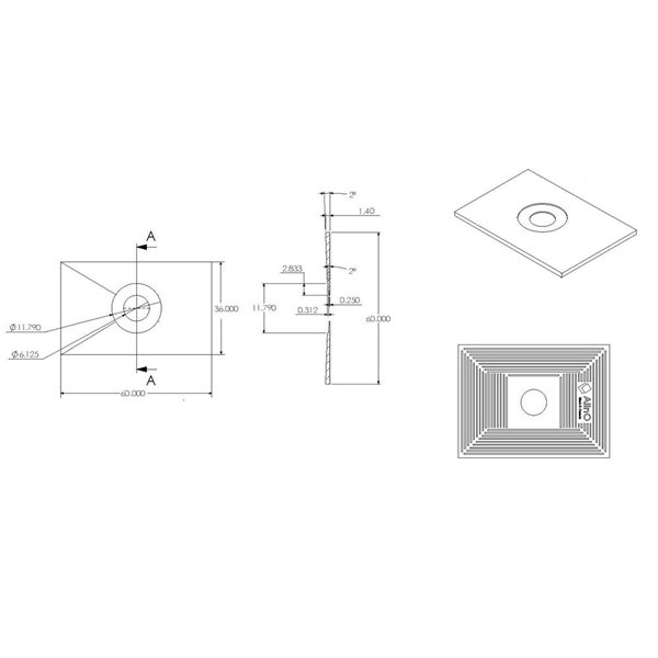 AlinO 36 x 60-in Without Drain Shower Kit for Center Drain Outlet