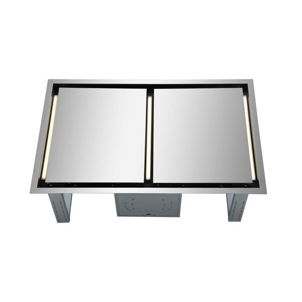 FORNO Arezzo 1200 CFM 44-in Stainless Steel Ducted Ceiling Range Hood with Aluminum Mesh Filters