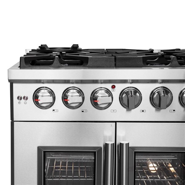 FORNO Massimo 68,000 BTU 30-in 5-Burner 4.32-ft³ Convection Oven Swing Door Gas Range - Stainless Steel