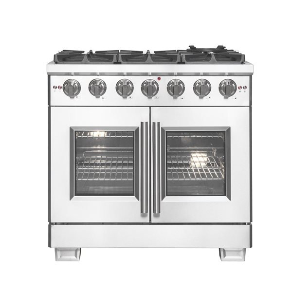 FORNO Massimo 68,000 BTU 30-in 5-Burner 4.32-ft³ Convection Oven Swing Door Gas Range - Stainless Steel