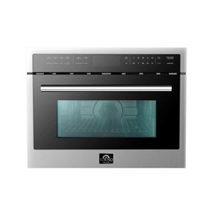 FORNO Oliena 24-in 1.6-ft³ Compact Built-In Microwave and Convection Oven - Stainless Steel