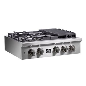 FORNO Spezia Alta Qualita 30-in Pro-Style Cast-Iron Burner Gas Rangetop