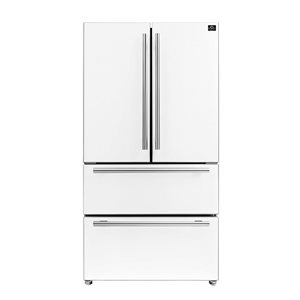 FORNO Espresso Moena 36-in 19.2-ft³ Freestanding Standard Depth French Door Refrigerator - White