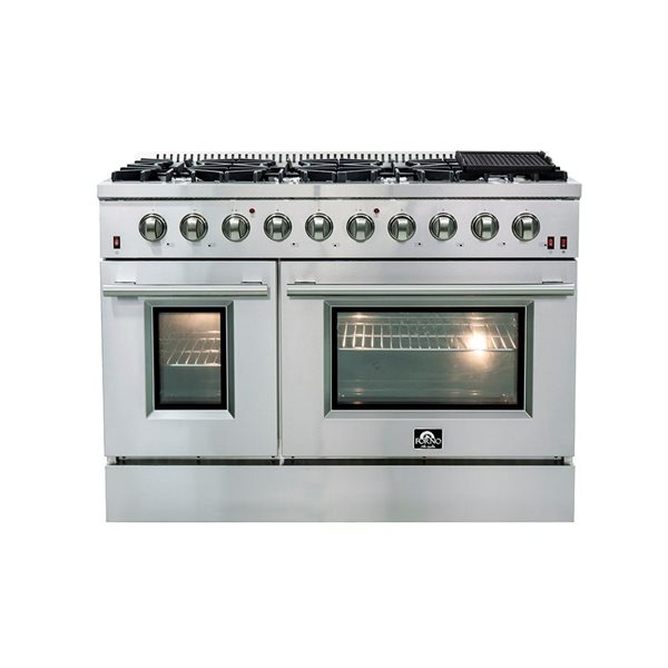 FORNO Galiano 48-in 8-Burner Freestanding Double Oven Gas Range