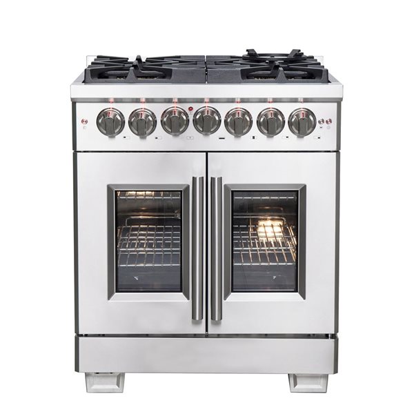 FORNO Capriasca 30-in Freestanding French Door Dual Fuel Range