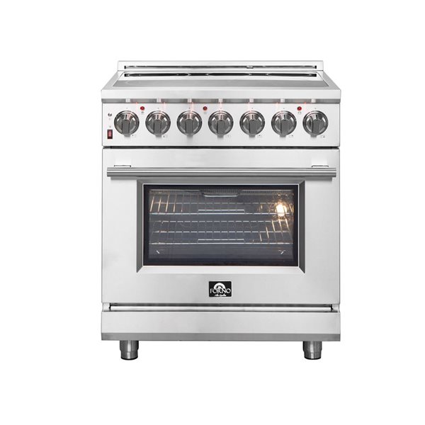 FORNO Massimo 30-in 4.32-ft³ 5-Element Freestanding Self-Clean Electric Range - Stainless Steel