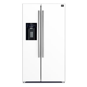 FORNO Espresso Salerno 36-in 20-ft³ Counter Depth Side-by-Side Refrigerator with Water/Ice Dispenser - White