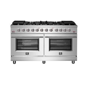 FORNO Massimo 60-in 10-Burner Freestanding Double Oven Gas Range