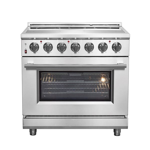 FORNO Massimo 36-in 5.36-ft³ 5-Element Freestanding Self-Clean Electric Range - Stainless Steel