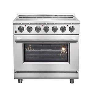 FORNO Massimo 36-in 5.36-ft³ 5-Element Freestanding Self-Clean Electric Range - Stainless Steel