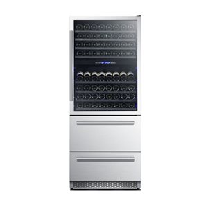 FORNO Capraia 144-Bottle Capacity Stainless Steel Counter Depth 30-in Dual Zone Wine Chiller