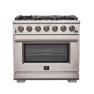 FORNO Capriasca 100,000 BTU 30-in 5-Burner 4.35-ft³ Convection Oven Gas Range - Stainless Steel