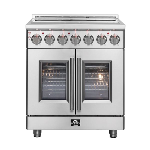 FORNO Massimo 30-in 4.32-ft³ 5-Element Freestanding Self-Clean Swing Door Electric Range - Stainless Steel