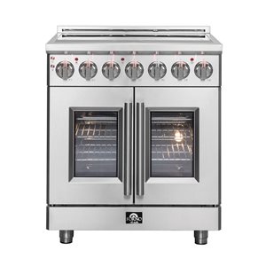 Cuisinière électrique autoportante Massimo FORNO  5 éléments 30 po autonettoyant 4,32 pi³ porte pivot, acier inoxydable