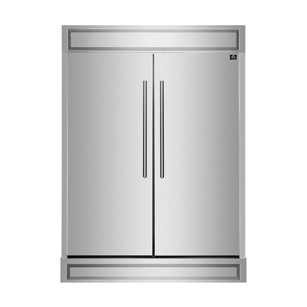 FORNO Maderno 2-Piece 56-in 27.2  ft³ Counter Depth Side-by-Side Refrigerator - Stainless Steel