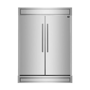 FORNO Maderno 2-Piece 56-in 27.2  ft³ Counter Depth Side-by-Side Refrigerator - Stainless Steel