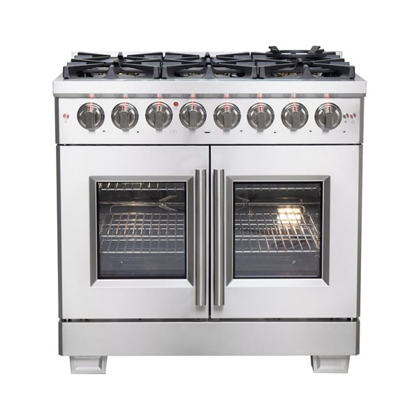 FORNO Capriasca 36-in Freestanding French Door Dual Fuel Range