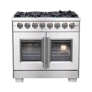 FORNO Capriasca 36-in Freestanding French Door Dual Fuel Range