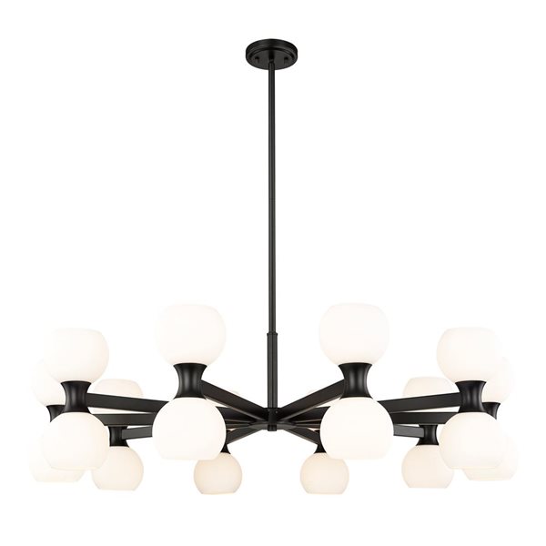 Z-Lite Artemis 20-Light Matte Black Shaded Chandelier