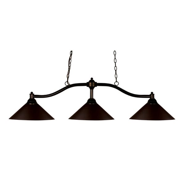 Z-Lite Chance 50-in Bronze 3-Light Billiard Pendant Light