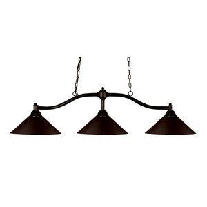 Z-Lite Chance 50-in Bronze 3-Light Billiard Pendant Light