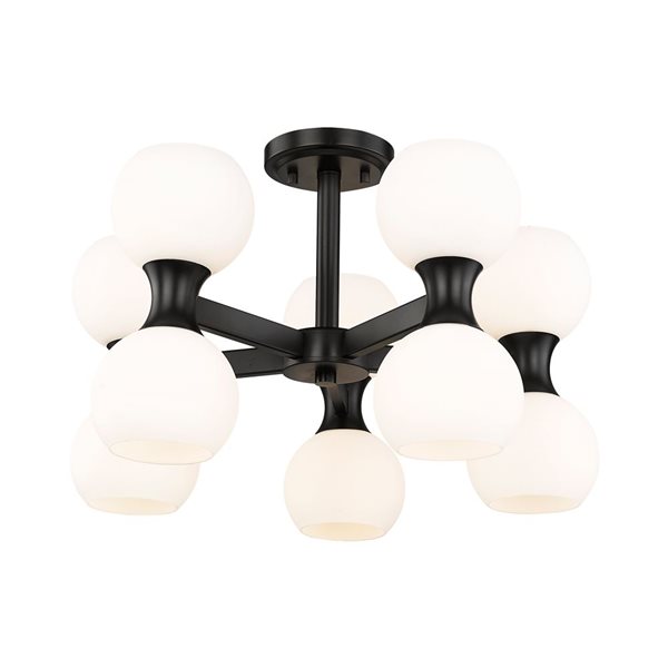 Z-Lite Artemis 21-in 10-Light Matte Black Semi-Flush Mount