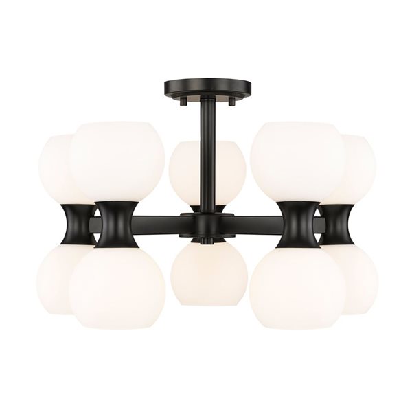 Z-Lite Artemis 21-in 10-Light Matte Black Semi-Flush Mount