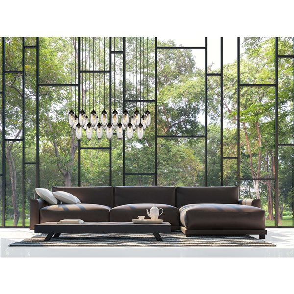 Z-Lite Arden 23-Light Matte Black Linear Chandelier