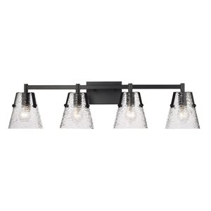 Z-Lite Analia 36-in 4-Light Matte Black Vanity Light