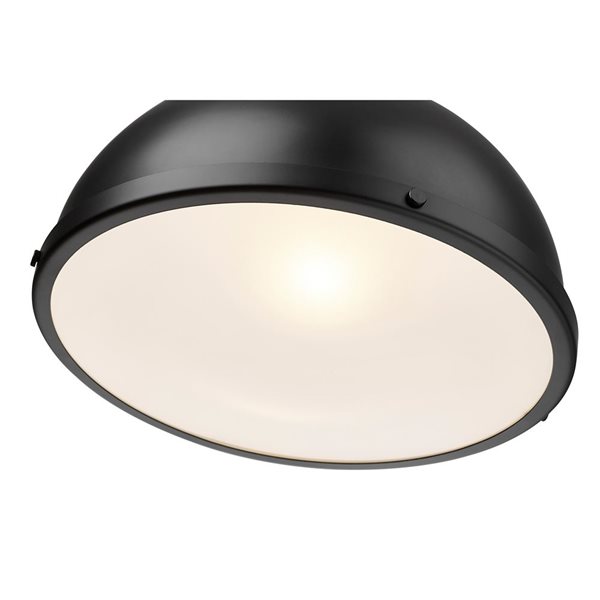 Z-Lite Melange 1-Light Matte Black Pendant Light w/ 13.25-in Matte Black Shade