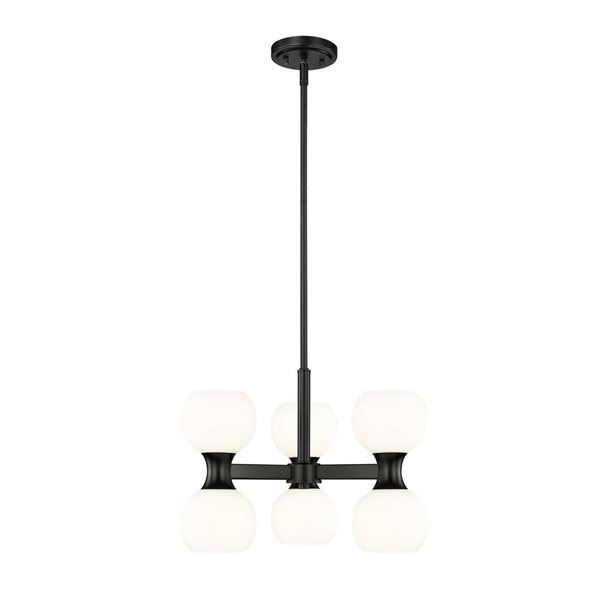 Z-Lite Artemis 6-Light Matte Black Shaded Chandelier