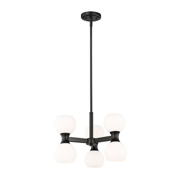 Z-Lite Artemis 6-Light Matte Black Shaded Chandelier