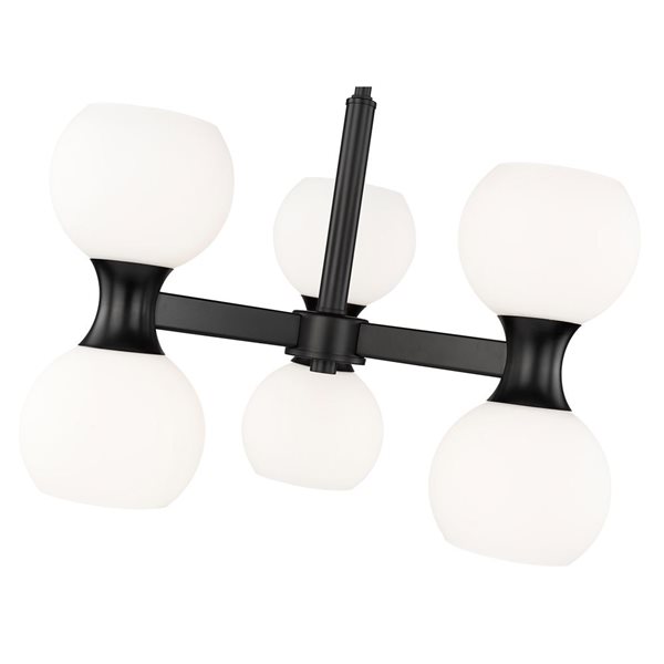 Z-Lite Artemis 6-Light Matte Black Shaded Chandelier