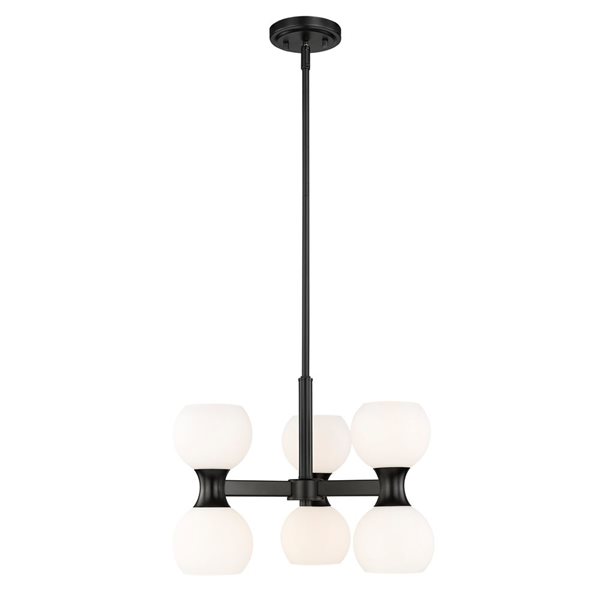 Z-Lite Artemis 6-Light Matte Black Shaded Chandelier