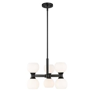 Z-Lite Artemis 6-Light Matte Black Shaded Chandelier