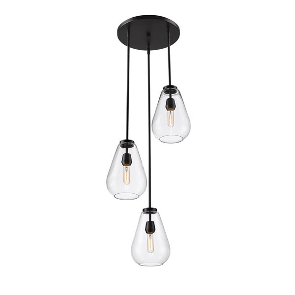 Z-Lite Ayra 3-Light Matte Black Tiered Chandelier